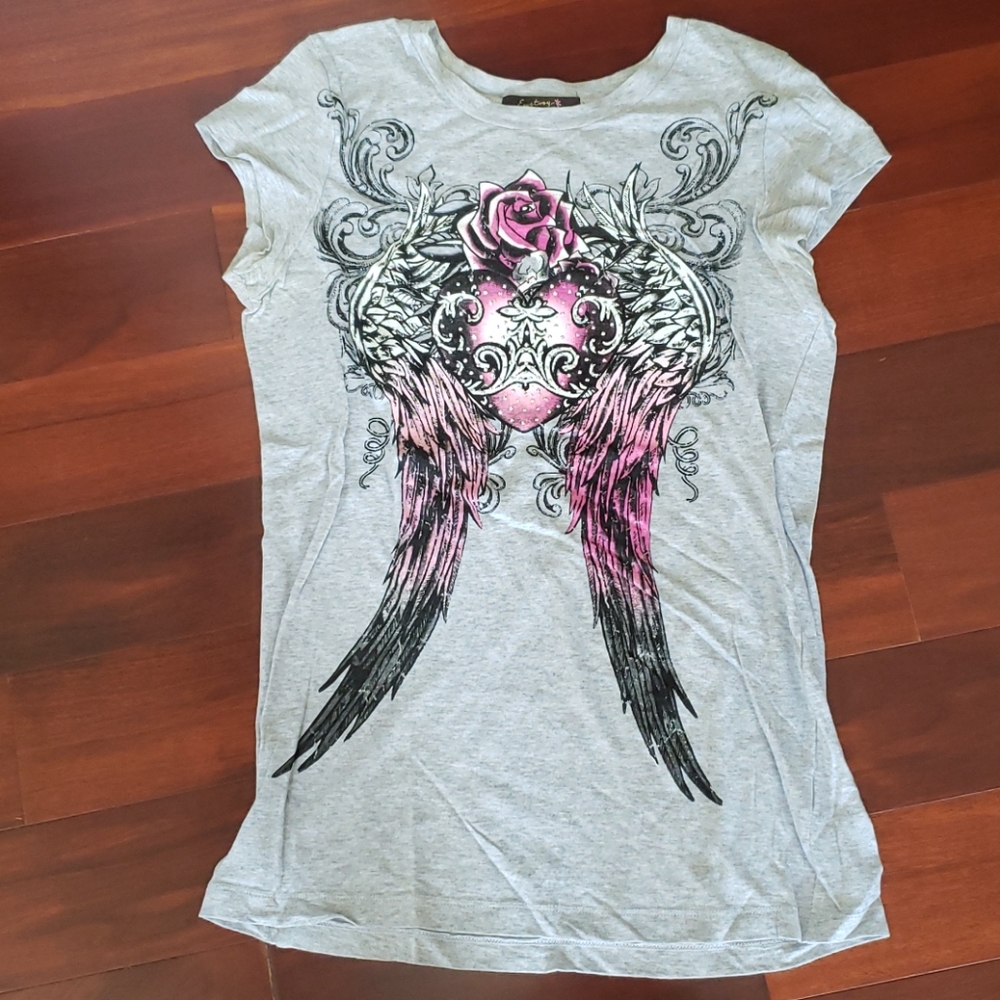 Ecstasy Graphic Gray T- Shirt
